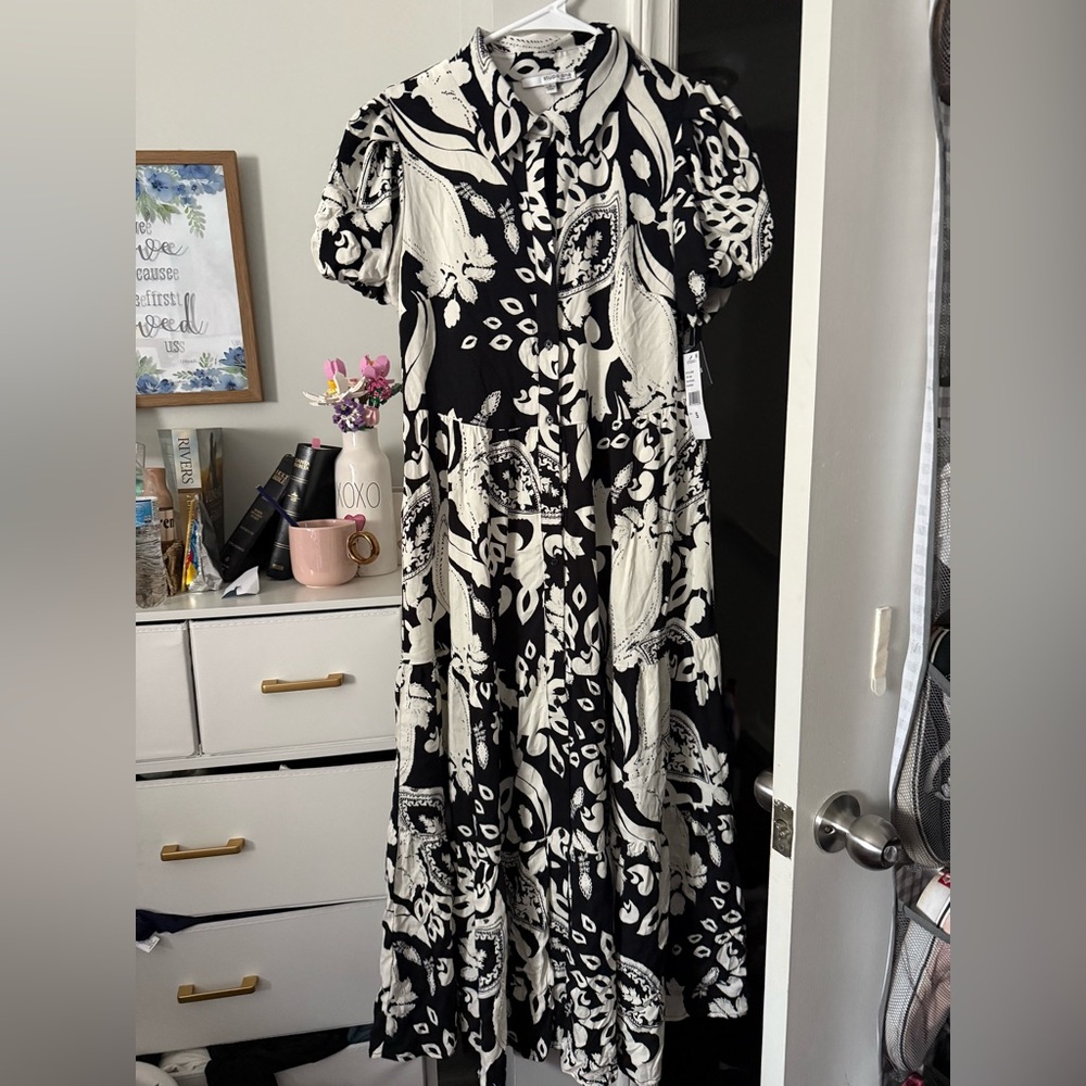 Studio One Black and Cream Maxi Dress